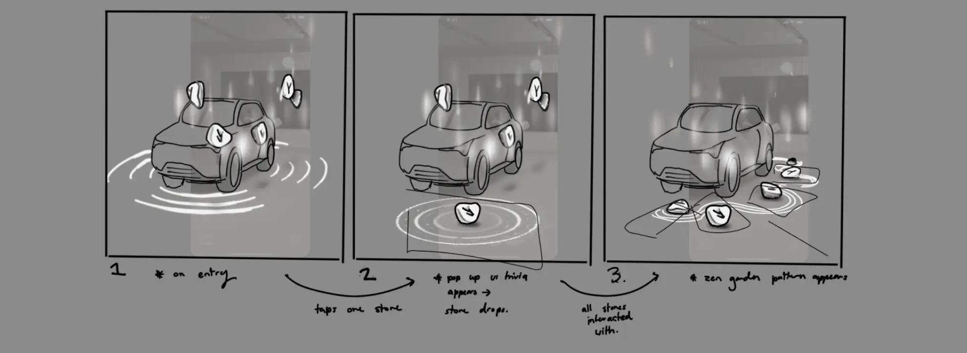 Low-fi sketches for BEV functionality